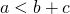 Rendered by QuickLaTeX.com a<b+c