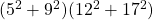 (5^2+9^2)(12^2+17^2)