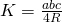 K=\frac{abc}{4R}