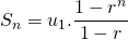 \[S_n=u_1.\dfrac{1-r^n}{1-r}\]