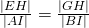 \frac{|EH|}{|AI|}=\frac{|GH|}{|BI|}