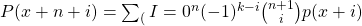 P(x+n+i)=\sum_(I=0}^n(-1)^{k-i}\binom{n+1}{i}p(x+i)