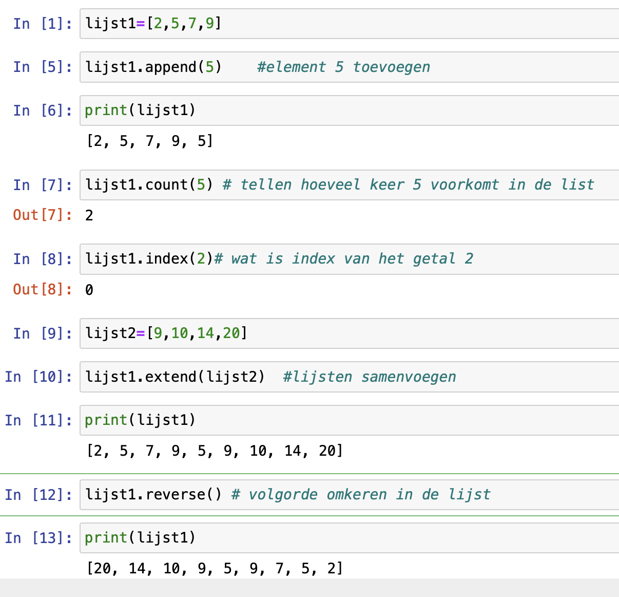 Lijsten in Python Wiskunde is leuk Lijsten in Python Wiskunde is leuk