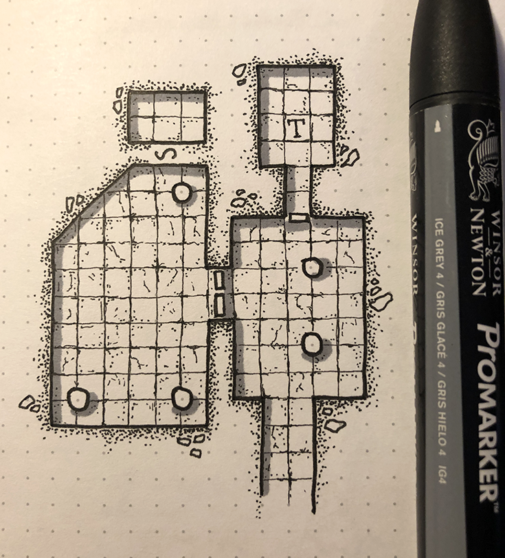 Tutorial how to draw a basic dungeon map Paths Peculiar