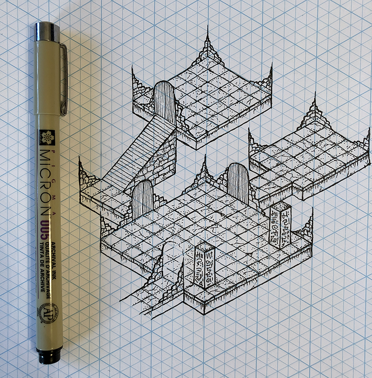 Isometric Map Drawing Notebook for TTRPG and Dnd 