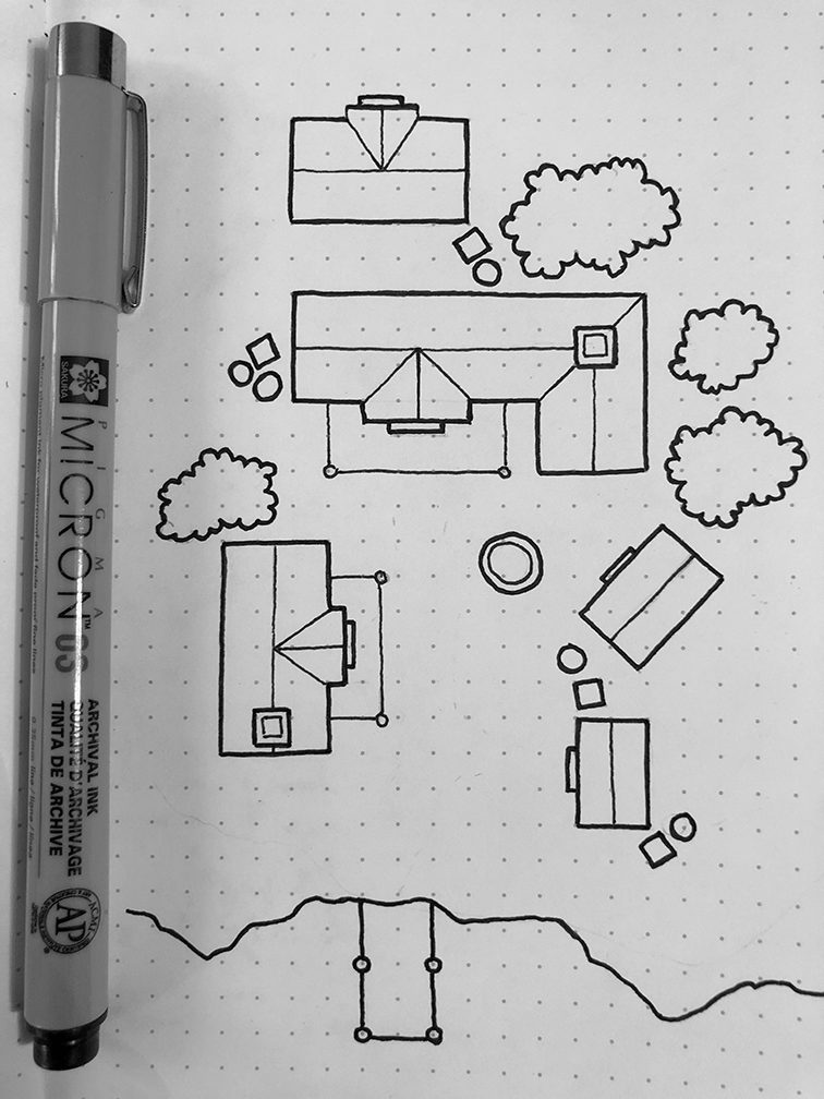 Step three: add weight to some of the previously drawn outlines