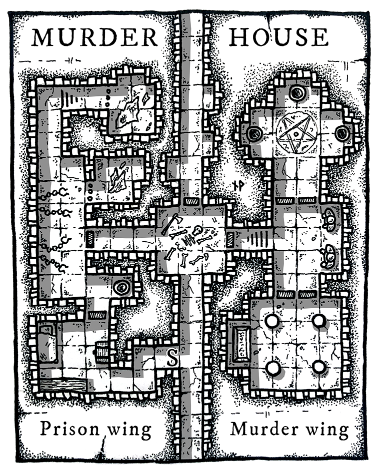 MURDER HOUSE – fantasy/horror dungeon map