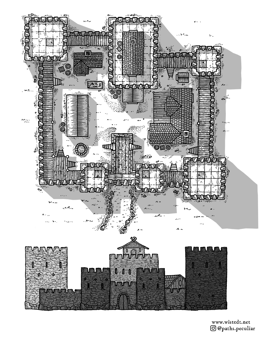 A fantasy medieval castle map