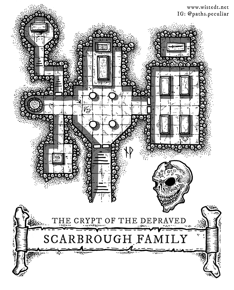 The Scarbrough Family Crypt Dungeon Map Paths Peculiar