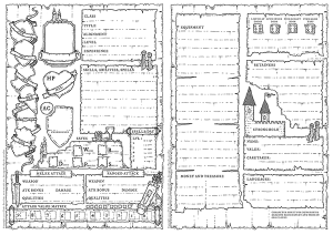 Hand-drawn character sheet for Dungeons & Dragons - Paths Peculiar