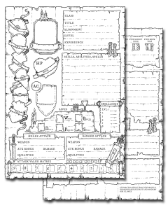 Hand-drawn Character Sheet For Dungeons & Dragons - Paths Peculiar