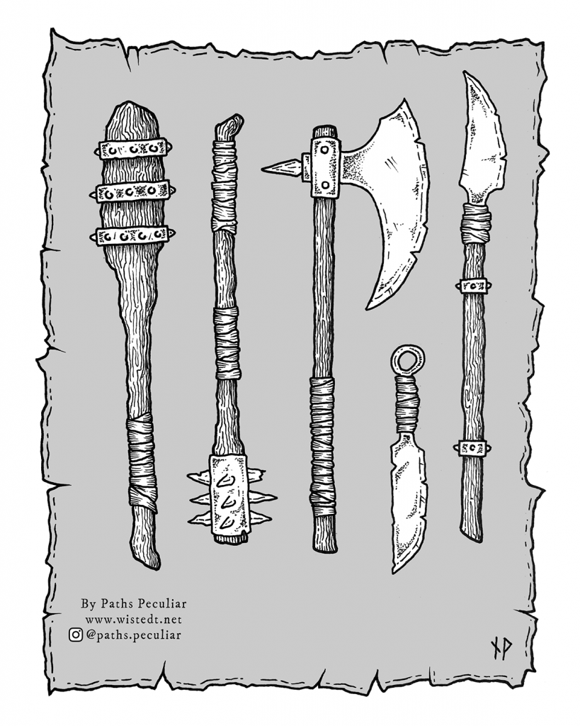 Grisly and brutal troll weapons