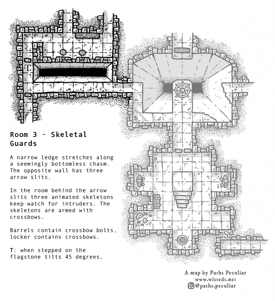 Room 3 of the Marathon dungeon - skeletal guards.