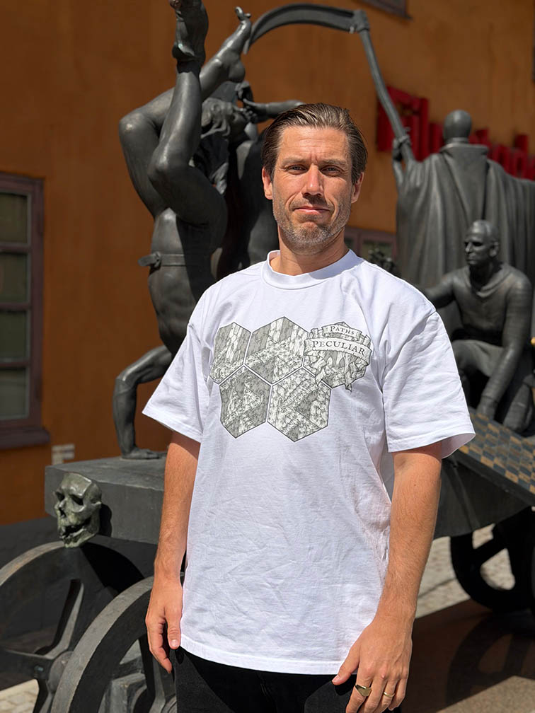 Paths Peculiar t-shirt with dungeon hexes