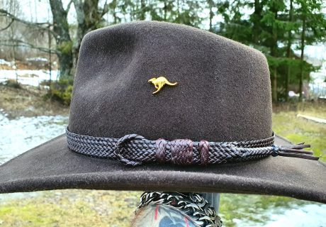 Braided leather hatband