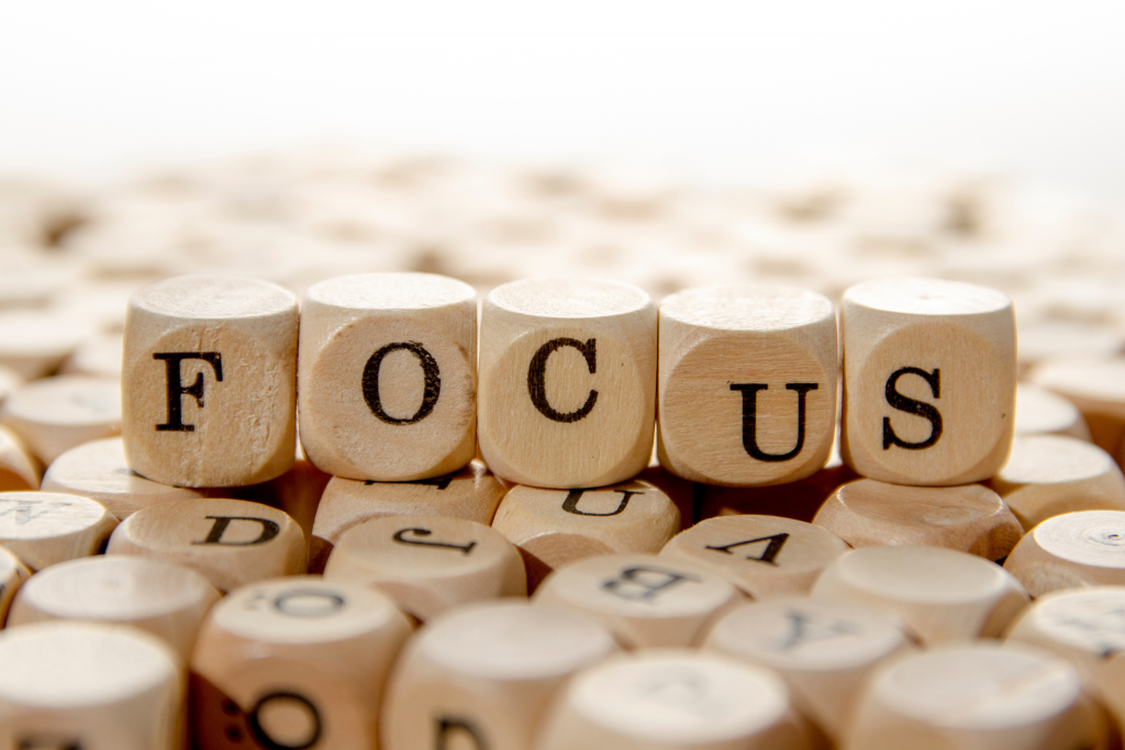 Bricks writing focus