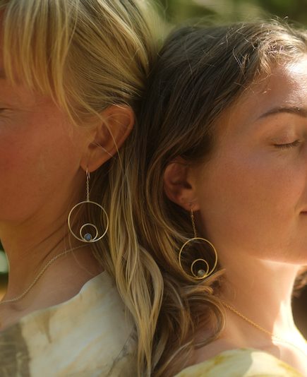 HER BEING – wholeness, silverörhängen månsten/labradorit