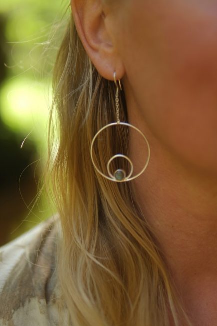HER BEING – wholeness, silverörhängen månsten/labradorit