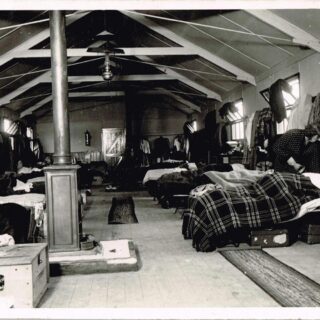 Accommodation at Culford Camp, Suffolk. Margaret Elizabeth Sutherland (nee Coldwell) at Culford Camp, Suffolk