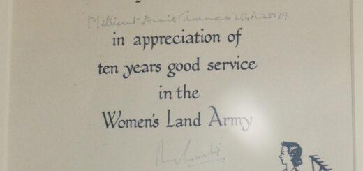 10 Years Good Service Certificate awarded to Land Girls in World War Two. Source: Gressenhall Farm and Workhouse