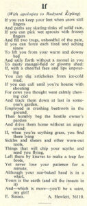 'If (with apologies to Rudyard Kipling), written by Land Girl A Hewlett (36110), published in the December 1942 edition of 'The Land Girl'