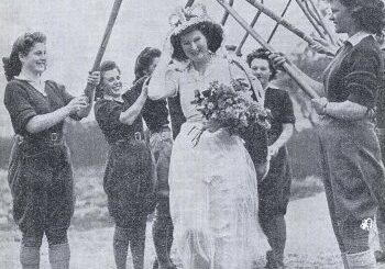 Britain's First Land Girl May Queen - Audrey 'Peggy' Clarke - 1 May 1944 Courtesy of Stuart Antrobus.