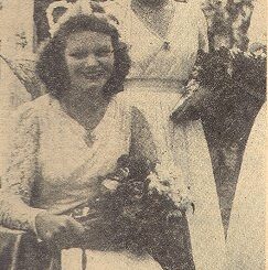 Myra Griffths crowned May Day Queen in 1945. Courtesy of Stuart Antrobus.