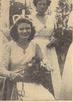 Myra Griffths crowned May Day Queen in 1945. Courtesy of Stuart Antrobus.