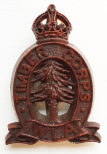 Women's Timber Corps Badge to be worn on beret. Photo of badge from Catherine Procter's WLA Collection.