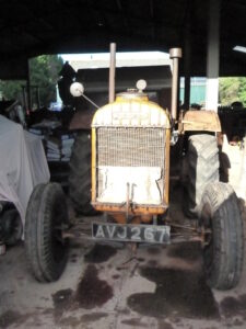 Tractor with Land Girl scratchings