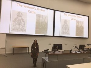 Cherish Watton presenting at the conference 'Bringing Conflict Home' at the University of York in May 2017.