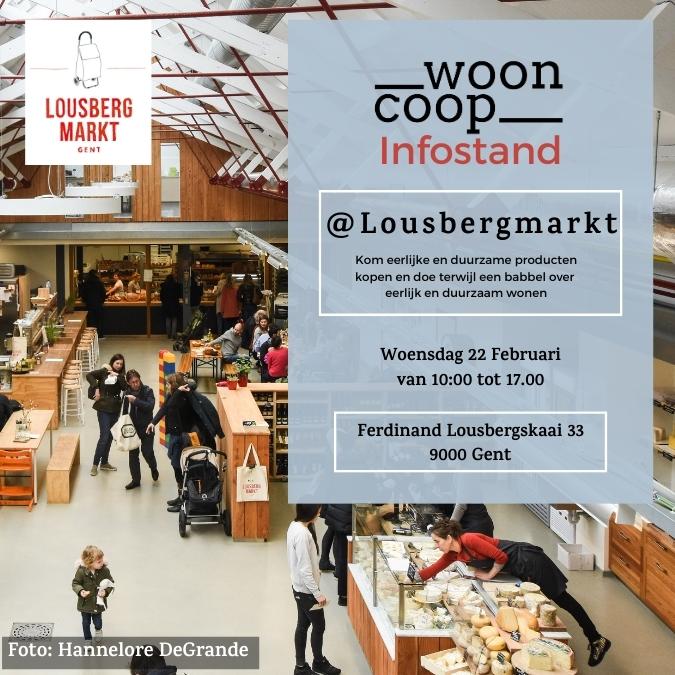 wooncoop in de Lousbergmarkt infostand coöperatief wonen