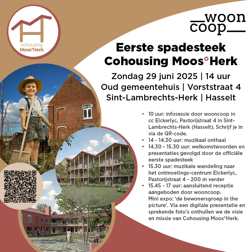 Eerste spadesteek. Cohousing Moos°Herk, coöperatief wonen in Hasselt.