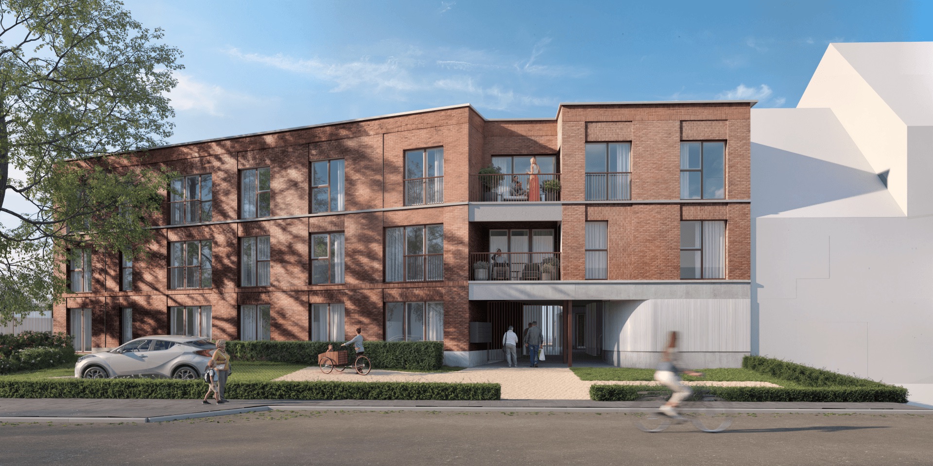 Genk - cohousing Huize Meer dan ik - nieuwe render 2026 straatzicht