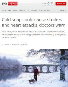 Cold snap heart attack