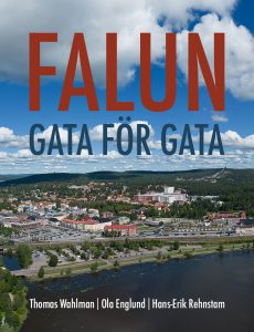 Boken "Falun Gata för Gata" med flygbild över Falun.