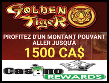 Bonus Mega Money Wheel chez Golden Tiger de Casino Rewards