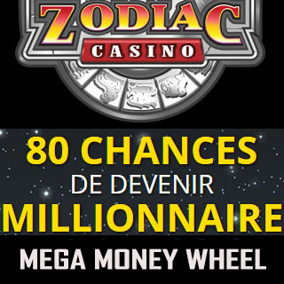 Bonus de 80 tours gratuits chez Zodiac Casino