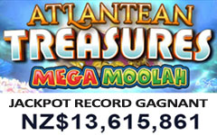 Jackpot record gagné sur Mega Moolah Atlantean Treasures