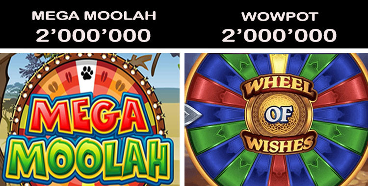 Jackpots en direct des machines à sous Mega Moolah et WowPot