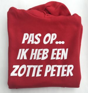 Sweater met kap voor de zotte peter