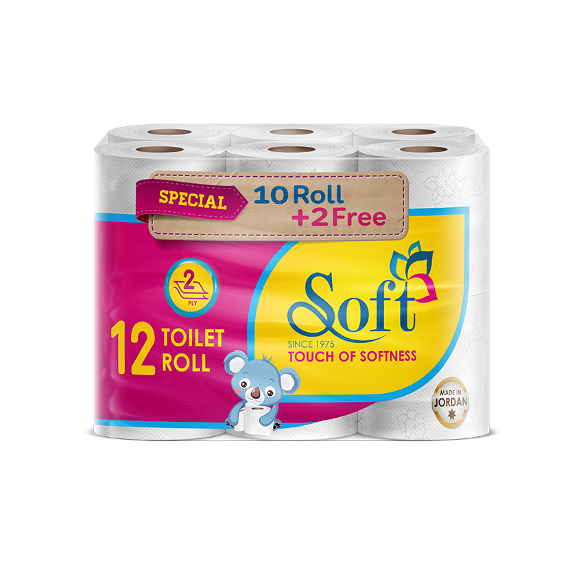 Soft Toilet Paper 12 Rolls 2ply 200 Sheet Wadi Al Rafidain Hygienic