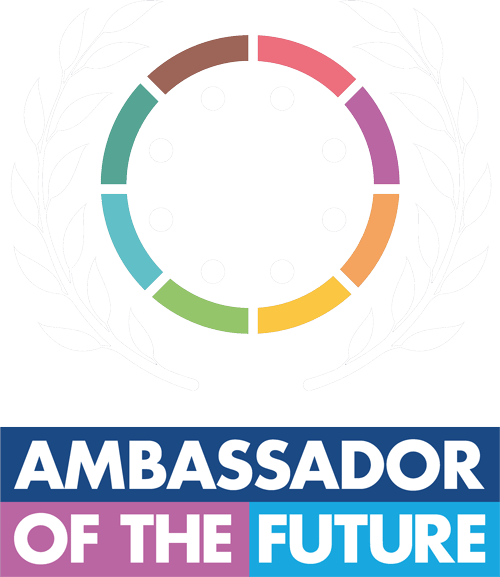 logo ambassador of the future bianco