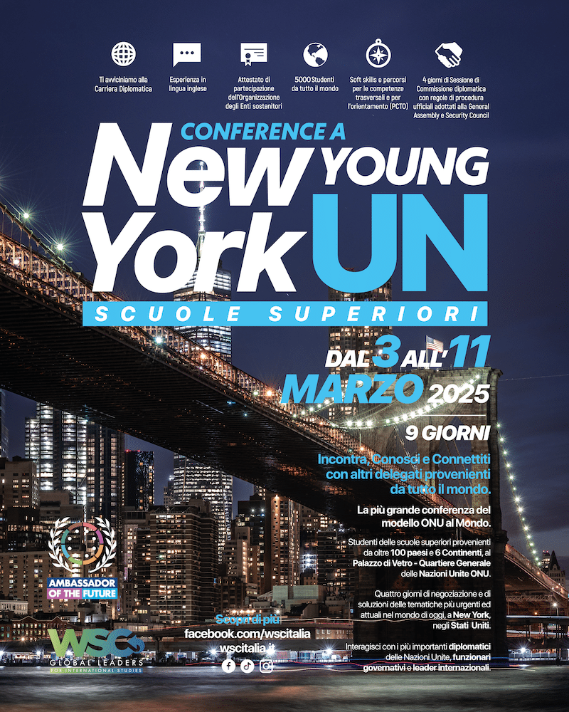 cover conferenza New York Young UN 2025 conference a