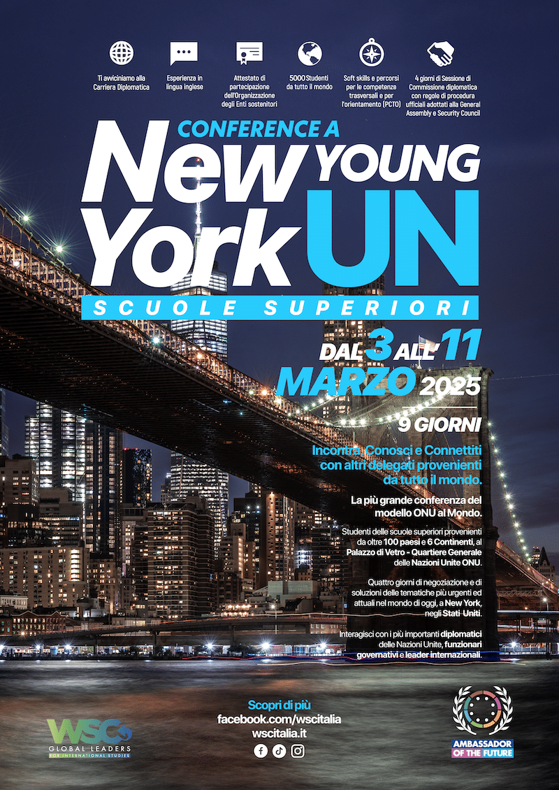 cover conferenza New York Young UN 2025 conference a