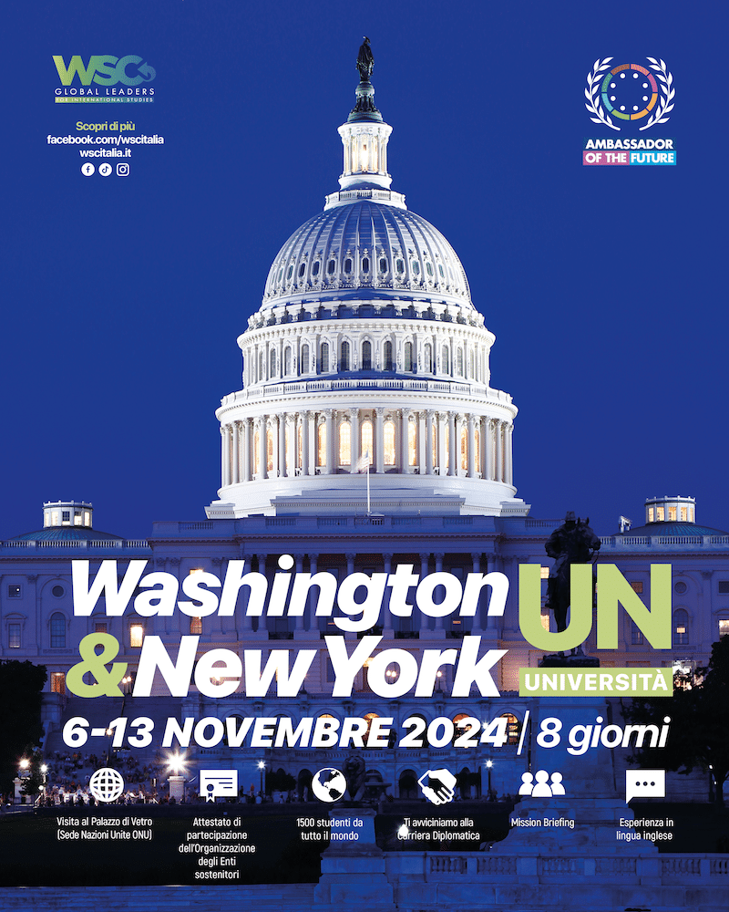 Locandina programma Washington UN e New York 2024 università quadrata