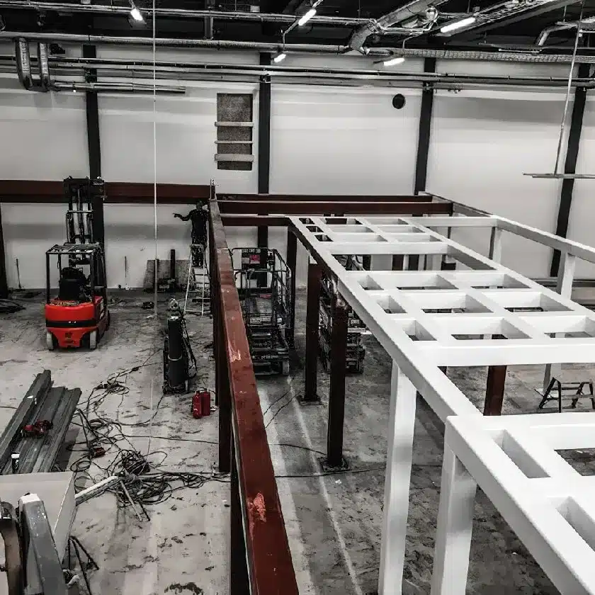 Stålentresol under montage