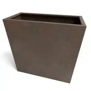 Planteringslåda i Stål med Raka Sidor mot en vit bakgrund