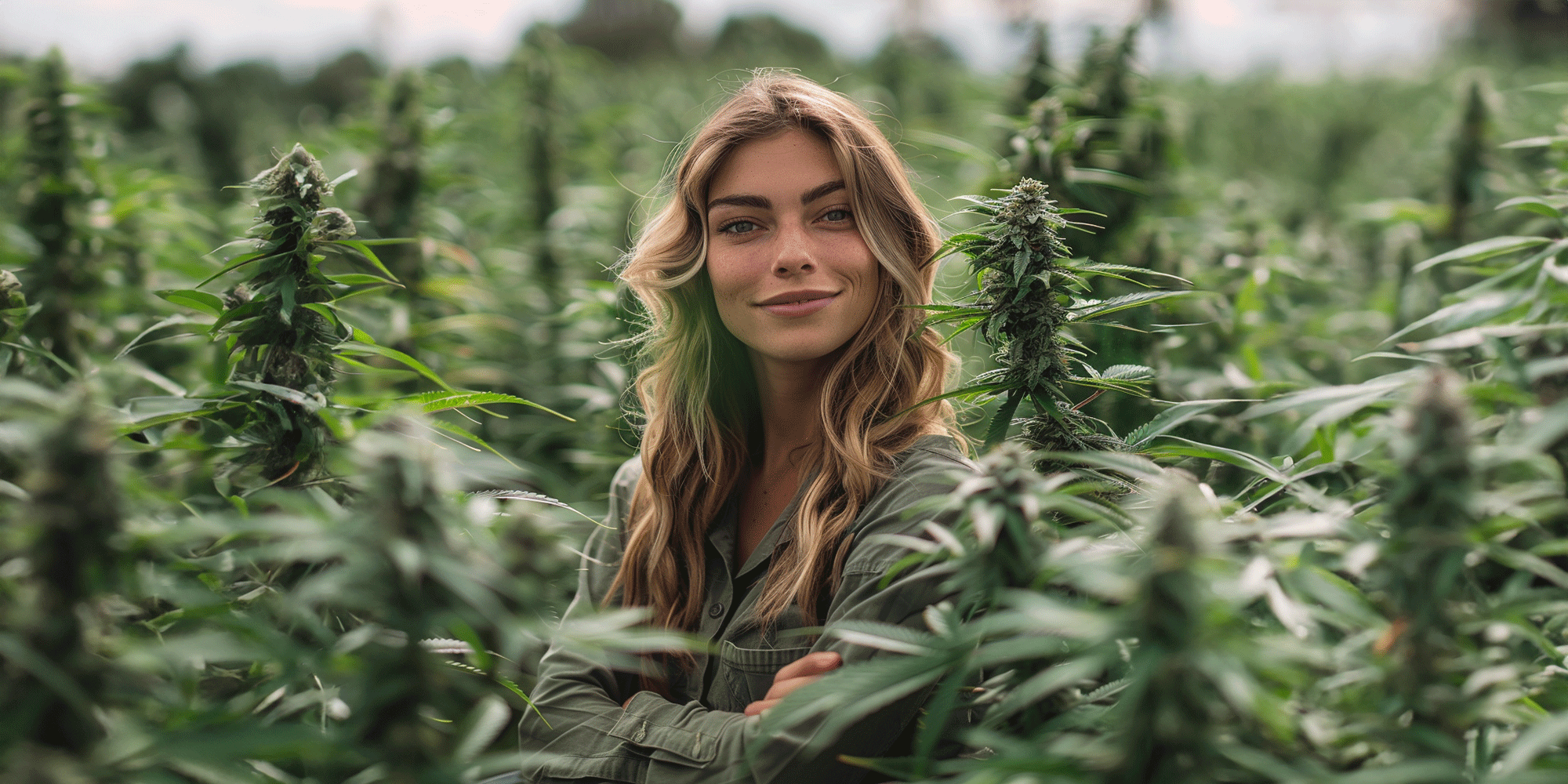 Zufriedene DYI Cannabis-Gärtnerin