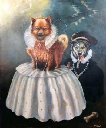 Pomeranian dog portrait - Buffy the as Queen Elizabeth 1st